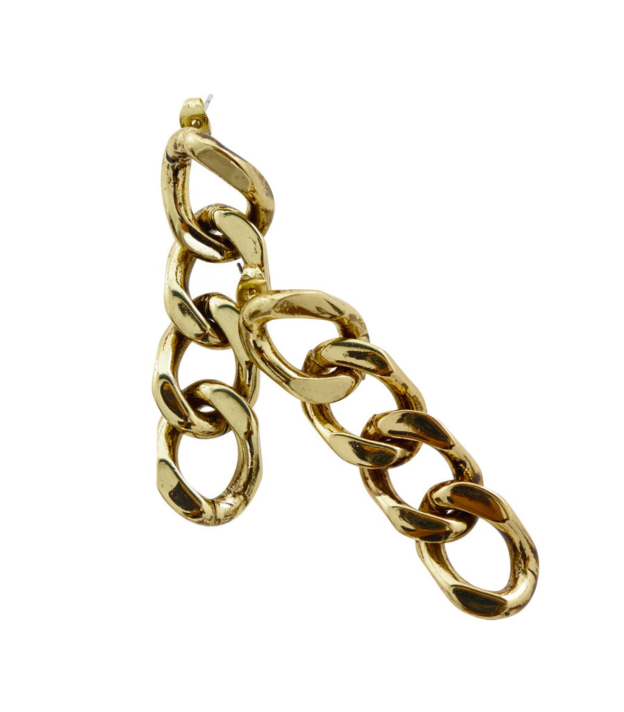CHAIN MY SOUL Chain Earrings  (Gold)