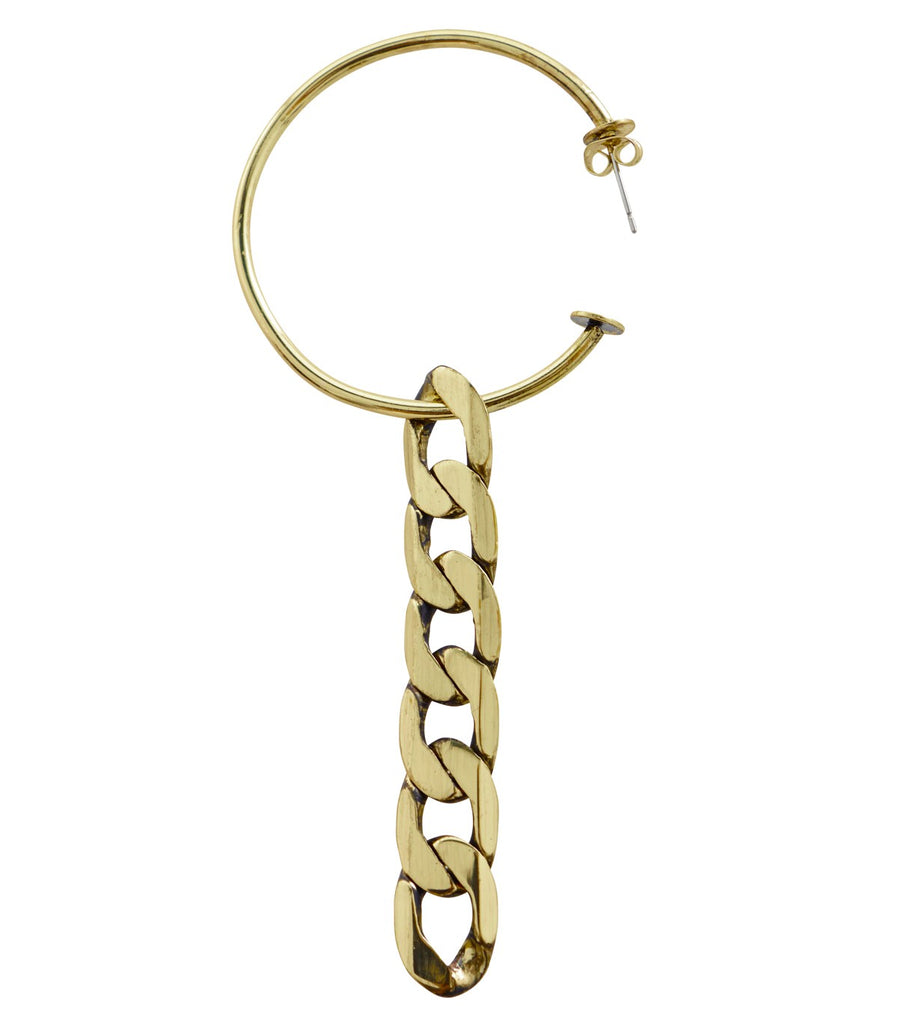 NAOMI Hoop Chain Earrings (Gold)
