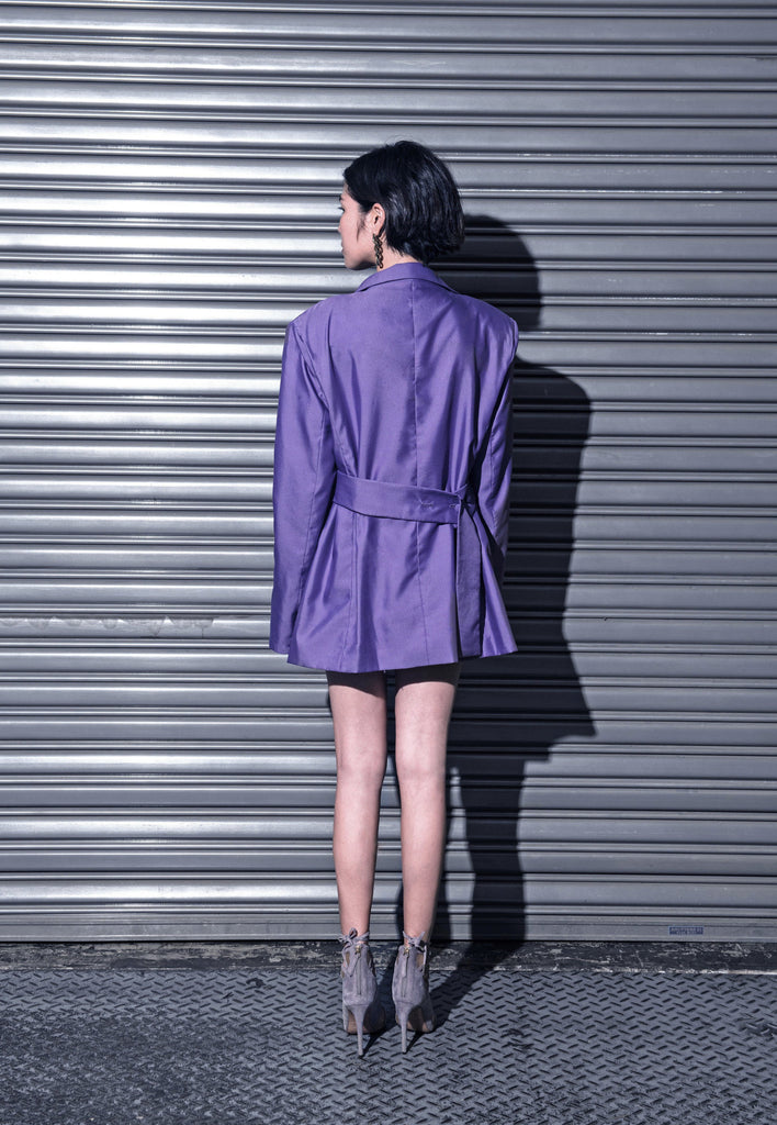 BIANCA Oversized Jacket w/ Sash (Purple)