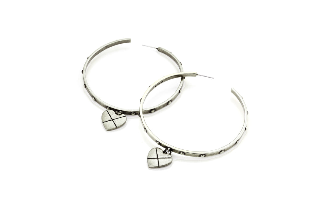 CROSS MY HEART Earrings (Silver)
