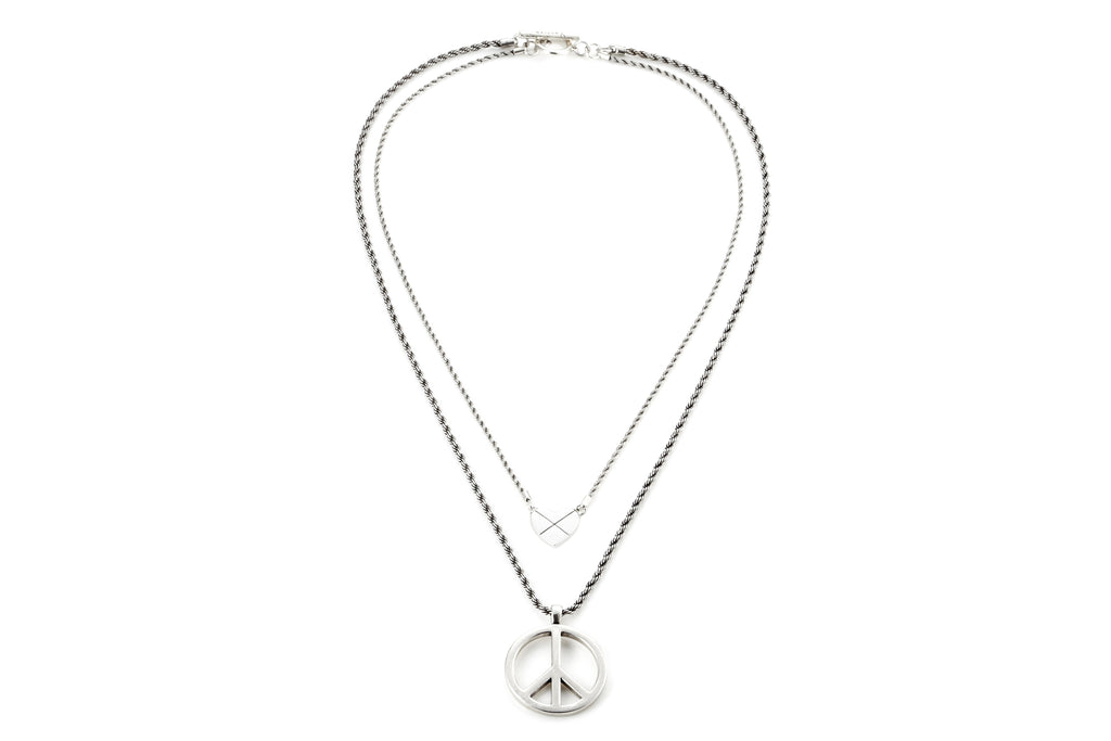 LOVE, PEACE, ROCK N' ROLL Necklace (Silver)