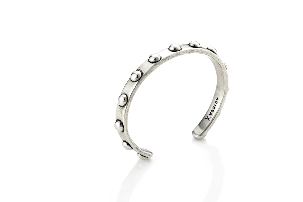 LOVE, PEACE, ROCK N' ROLL Cuff (Silver)