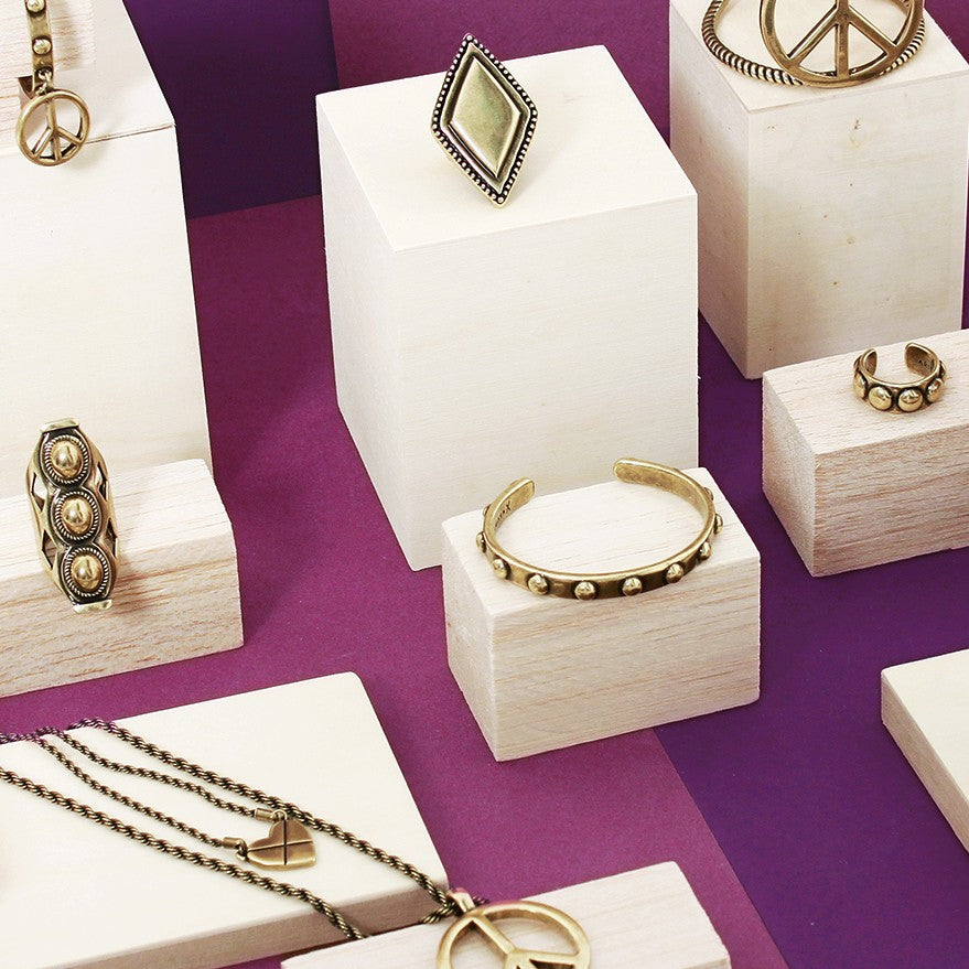 LOVE, PEACE, ROCK N' ROLL Cuff (Gold)