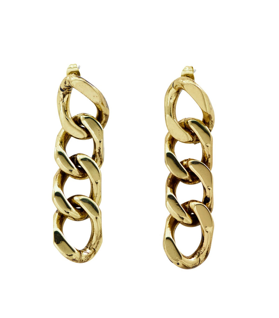 CHAIN MY SOUL Chain Earrings  (Gold)