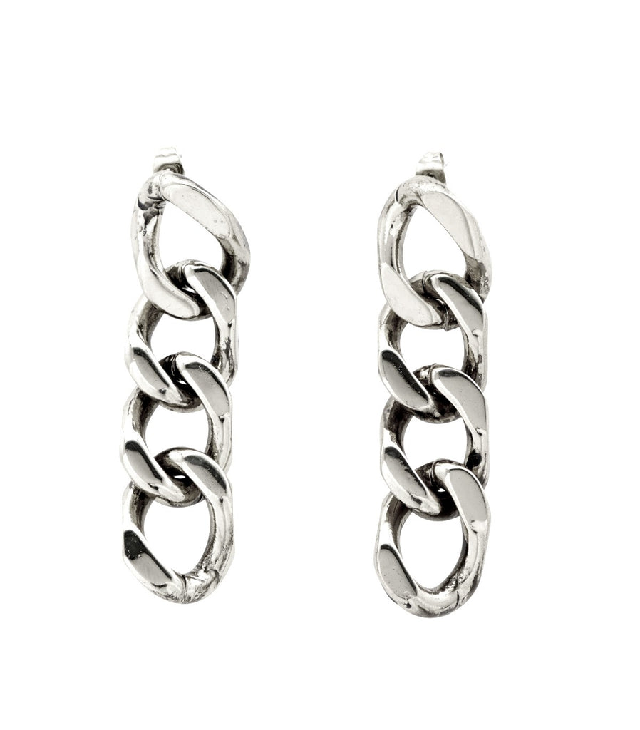 CHAIN MY SOUL Chain Earrings  (Silver)