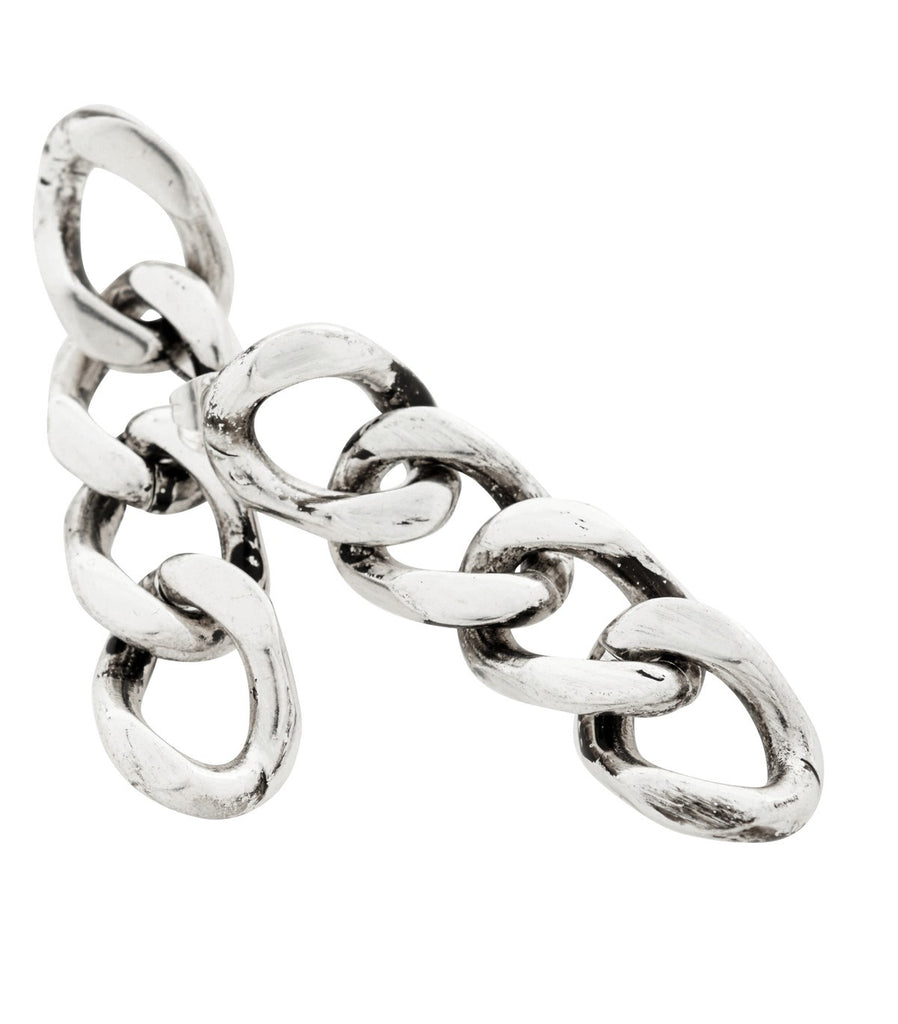 CHAIN MY SOUL Chain Earrings  (Silver)