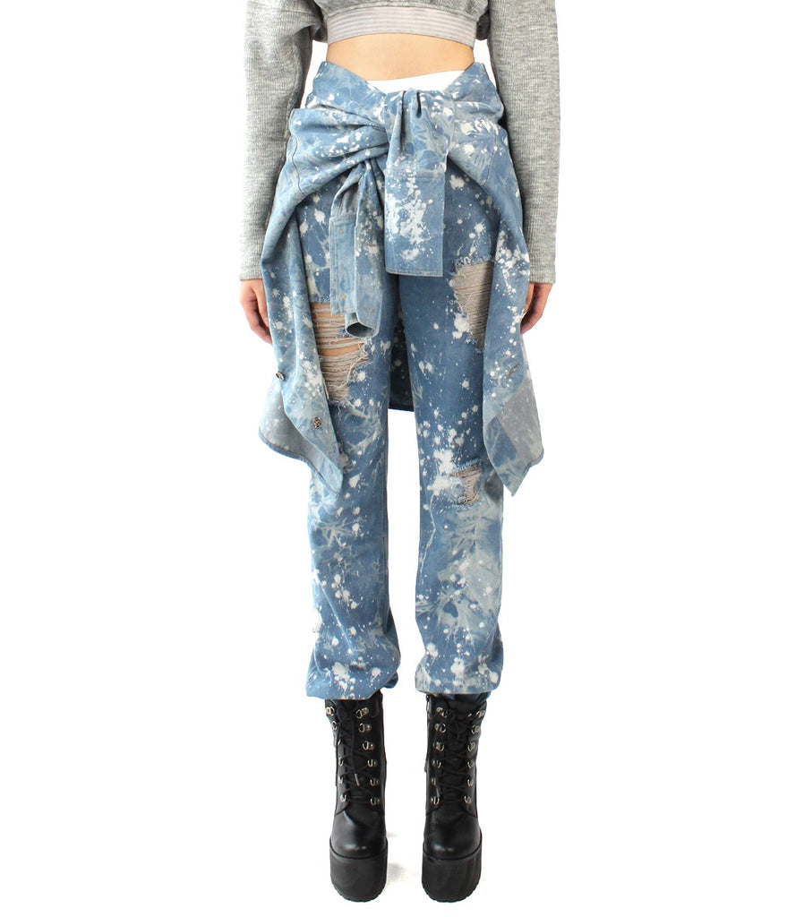 JETT Splattered Denim Tie - Pants