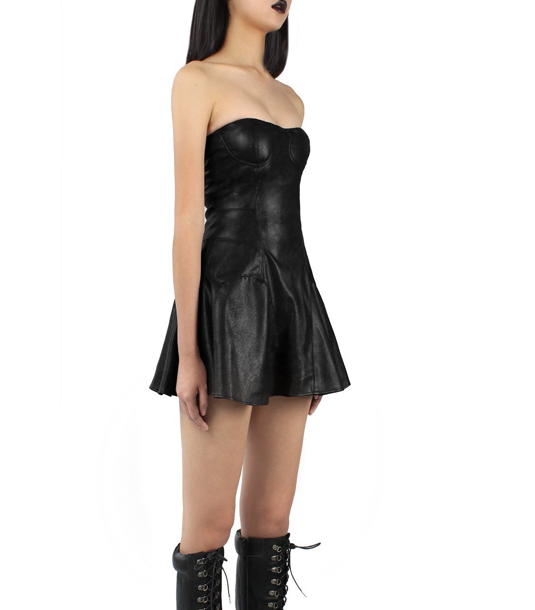 SIENNA Vegan Leather Bustier Dress (Black) ARISSA X SIENNA Vegan Leather Bustier Dress (Black) ARISSA X