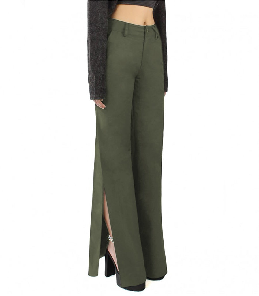 EDIE Slit Pants (Military Green)