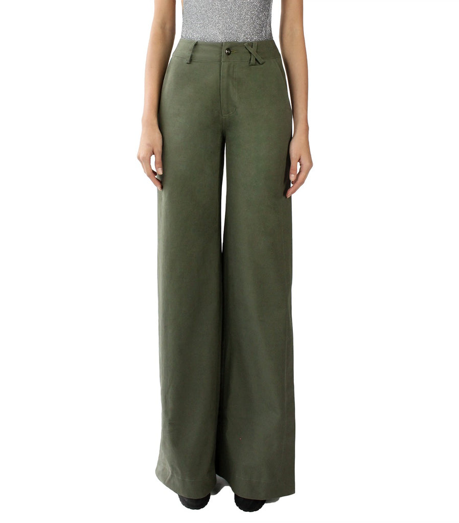 EDIE Slit Pants (Military Green)