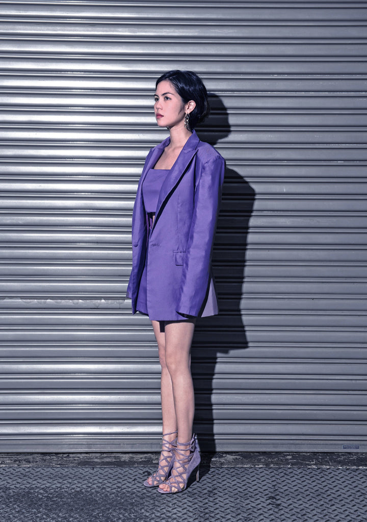 BIANCA Oversized Jacket w/ Sash (Purple)