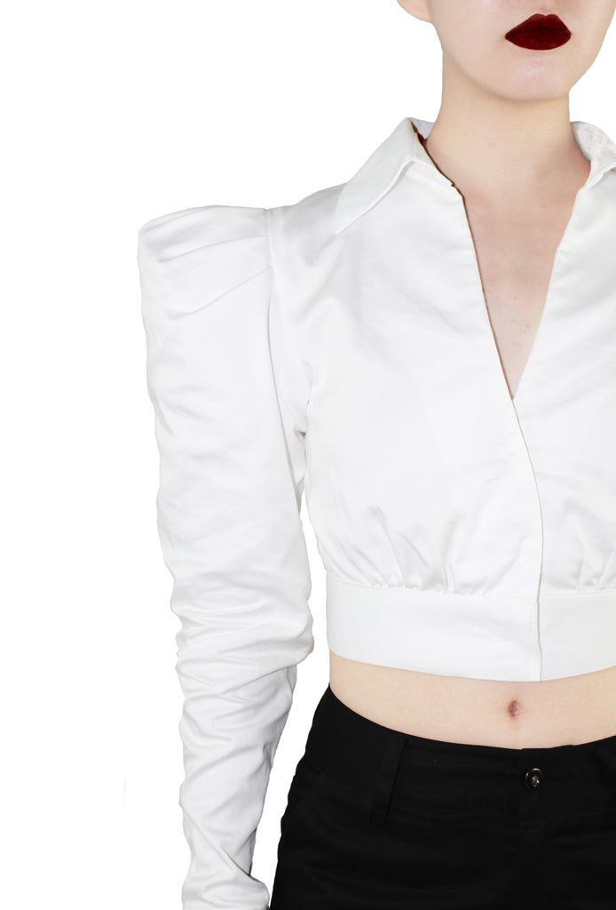 HEARTAGE Pouf Sleeves Shirt (White)