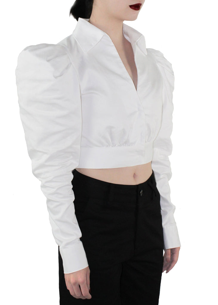 HEARTAGE Pouf Sleeves Shirt (White)