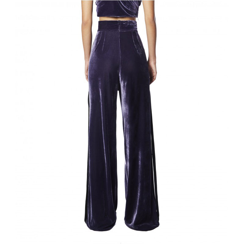 LOU LOU Side-Strapped Velvet Pants